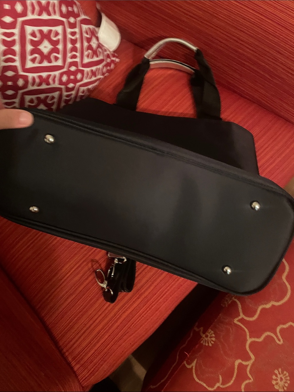 Versace Black Nylon Briefcase with Silver Hardware - Picture 9 of 17